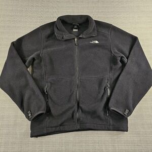 North Face Jacket Mens Medium Black Polartec Recycled Fleece Full Zip Outdoors
